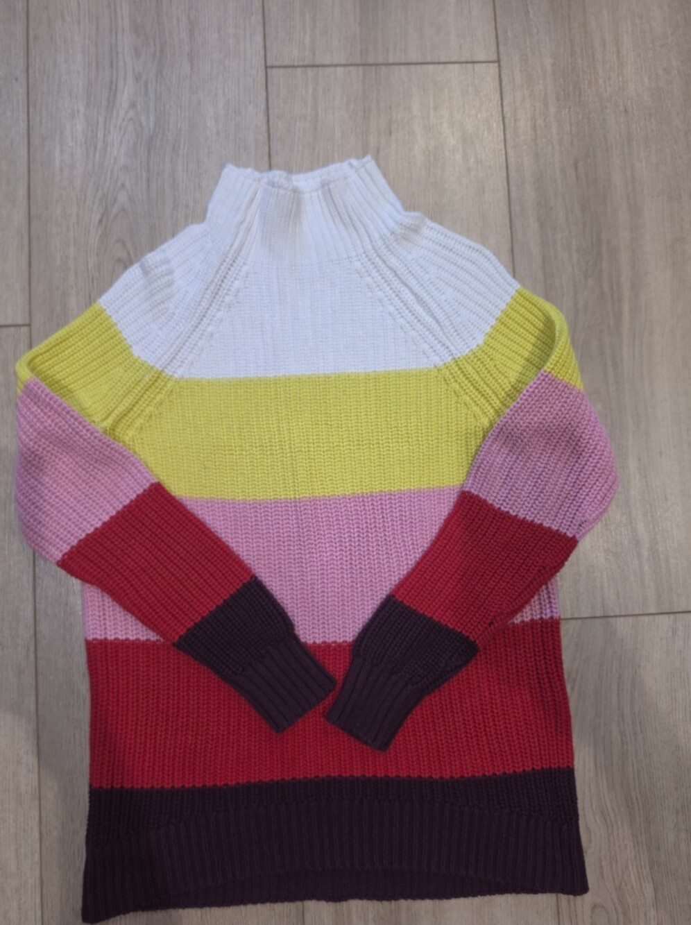 Style & Co Colorblock Chunky Knit Turtleneck Sweater Small